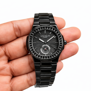 Premium Black Metal Strap Analog Watch #WT9