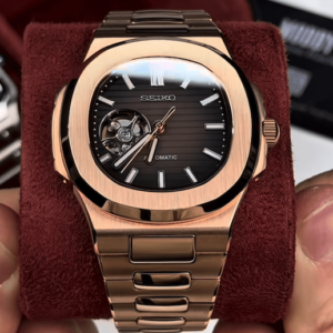 Rose Gold Skeleton Dial Automatic Watch