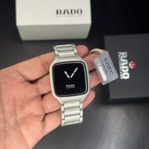 Premium Tough Steel Square Quartz Watch – Black Dial