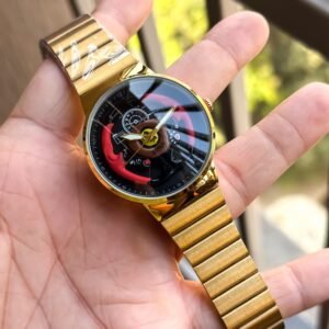 Luxury Gold Steel Skeleton Watch – Sport Edition
