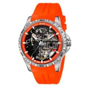 ALIX Men Skeleton Dial & Straps Analogue Automatic Motion Powered Watch AL2931 OO