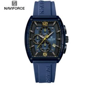 NAVIFORCE NF6101 BEYBE Men’s Quartz Chronograph Watch | Blue Dial & Black Silicone Strap